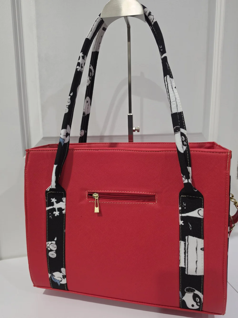 Snoopy Red Tote Laptop Bag with Character Applique
